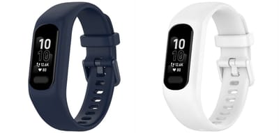 Strap-it Bundel van 2 Siliconen Bandjes - Geschikt voor Garmin Vivosmart 5 - Donkerblauw & Wit - Sportbandje - Sportarmband - Siliconen Band - Waterbestendig & zweetbestendig