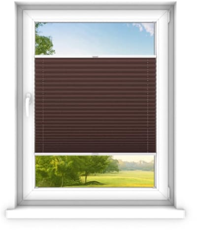 time4blinds - Plisségordijn zonder boren op maat gemaakt - Vouwgordijn - Plisségordijn privacy en zonwering - Eenvoudige installatie - Kant-en-klaar plisségordijn - 30x60 cm - Klassiek bruin