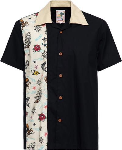 King Kerosin Tropical Hawaiian Style Hemd Aop KKU35003 Black-S