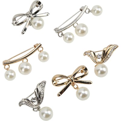 18 stuks Broche Fijne Afwerking Mode Legering Slijtvast Kledingdecoratie voor Vrouw Echtgenoot Kinderen white