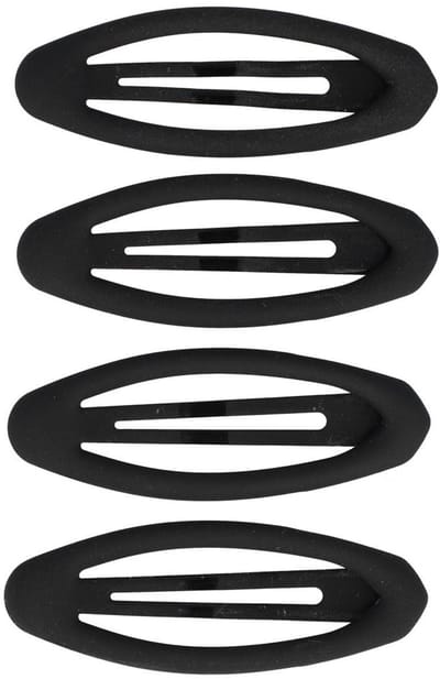 Haarsoires Haarspeld Klikklak 5cm - Ovaal - Matte Kleur - Zwart - Set van 4 - Haarclip Speldjes - Makkelijk in Gebruik - Haaraccessoires voor Volwassenen & Kinderen - Hair Clip - Decoratieve Haaraccessoire
