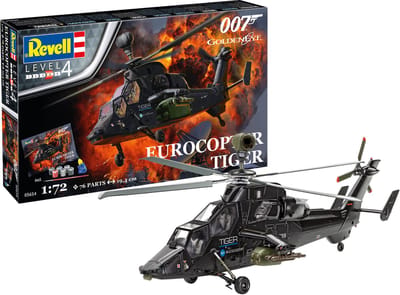 Revell Modelbouwpakket Militaire voertuigen - 05654 James Bond 007 - Eurocopter Tiger - Geschenkset Plastic - 1:72 - Modelbouw