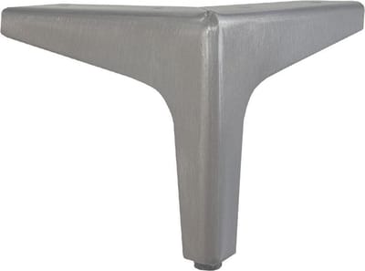 Massief stalen meubelpoot rvs look hoek 14 bij 14 cm en hoogte 11 cm - Set van 4 stuks