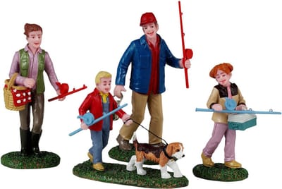 Lemax - Family Fishing Day - Set van 4