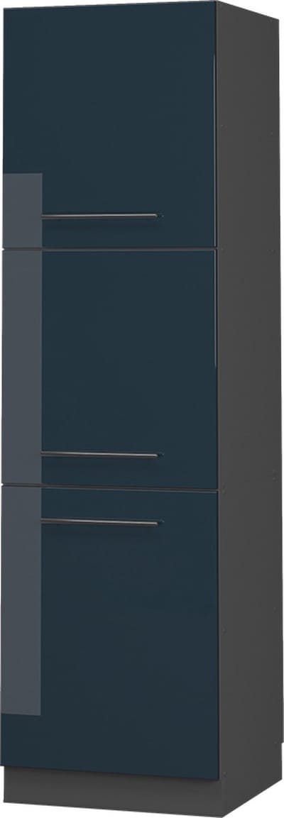 Vicco Hoge kast Fame-Line, Donkerblauw hoogglans/Antraciet, 60 cm
