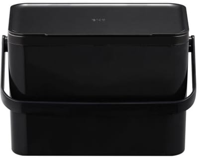 Eko Afvalbak Foodwaste Caddy - Kunststof - Zwart - 17x24.4x16cm - 4l