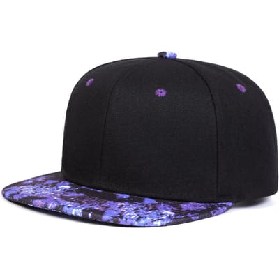 Casquettes de Baseball Hip-Hop Unisexe Imprimé Ciel Étoilé Violet Mode Printemps Automne Extérieur Réglable Décontractées Chapeau Anti-Soleil black