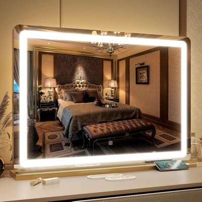 Grote Vierkante Hollywood Make-up Spiegel met Verlichting en Touch Sensor
