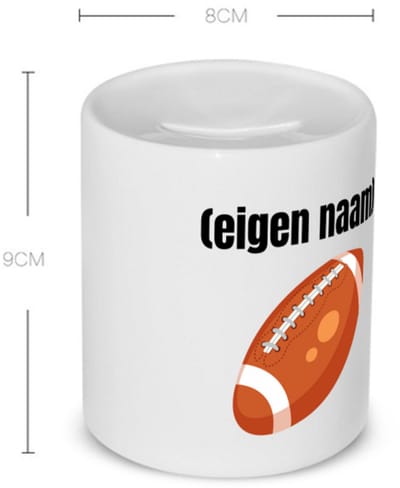 Akyol - rugbybal met eigen naam Spaarpot - Rugby - atleten - iemand die houdt van rugby - verjaardag - cadeau - kado - 350 ML inhoud