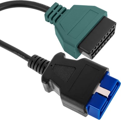BeMatik - OBD2 groene 16-pins mannelijke diagnostische kabel compatibel met Fiat ECU-scansoftware