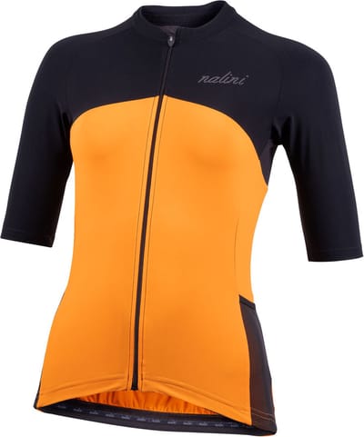 Nalini - Dames - Fietsshirt - Korte Mouwen - Wielrenshirt - Zwart - Oranje - NEW SUN BLOCK LADY J - XS