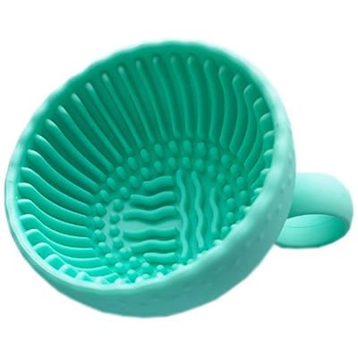 Make-up Kwastenreiniger Opvouwbare Poederdons Reinigingskom Oogschaduwkwasten Wassen Schoon Mat Schoonheidsgereedschap Zachte Siliconen Schrobber Doos groen