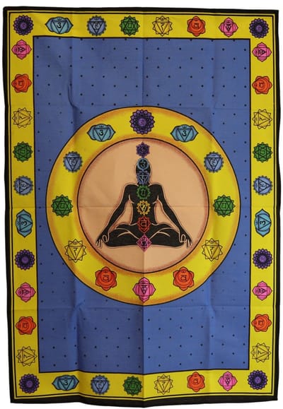 Ancient Wisdom - Wandkleed - Katoenen wanddecoratie 70x110cm - muurdecoratie - interieur - boho - kunst - textiel