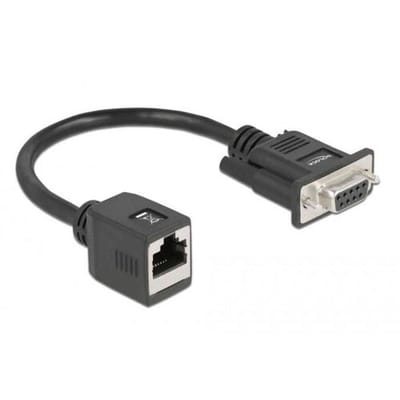 Delock Adapter Serieel [1x D-sub bus 9-polig - 1x RJ45-bus] 20 cm Zwart