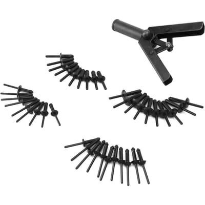40 Pièces Rivets de Tailles Variées 1 Pièce Acier Carbone Conception Ergonomique Rivets Poly blanc