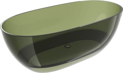 Mexen Pure olijf vrijstaande transparante badkuip 170 x 80 , chromen afvoer - 58071708001