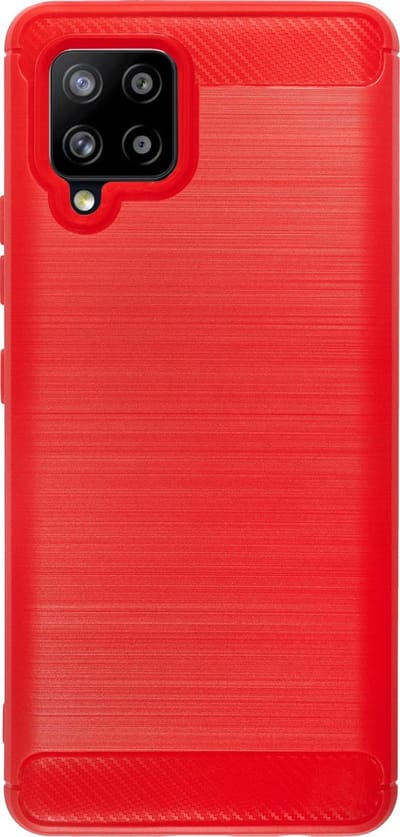 BMAX Carbon soft case hoesje geschikt voor Samsung Galaxy A42 / Soft cover / Telefoonhoesje / Beschermhoesje / Telefoonbescherming - Rood