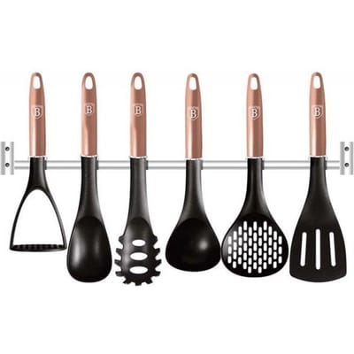 Berlinger Haus Rose Gold Collectie - Keukengerei Set - 7 stuks - Nylon - Inclusief Wandhouder