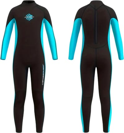 Bovista Wetsuit Kinderen - Swimsuit - Shorty - Surfpak - Duikpak - Lange Mouw - Zwemsuit - Zwart - 6y