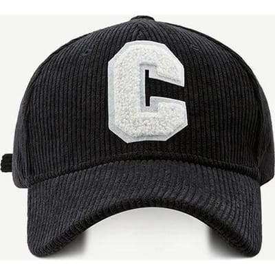 Mode Corduroy Baseballpet Dames Letter C Snapback Pet Vrouwen Shoppen Verkleden Verstelbare Casual Petten Hip Hop Petten black