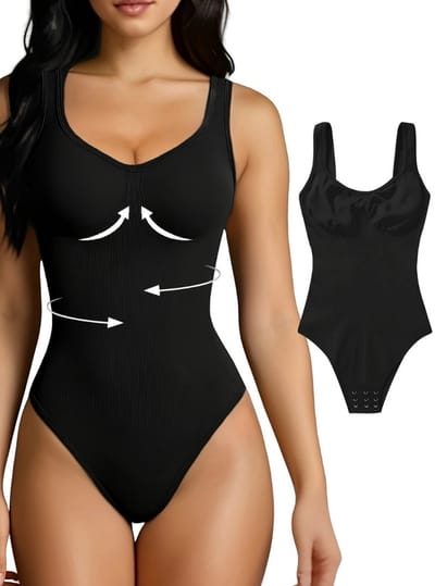 Livano Bodysuit Dames - Jumpsuit - Corrigerend Ondergoed - Body plunge - Lingerie - Setje Vrouwen - Zwart - Maat S