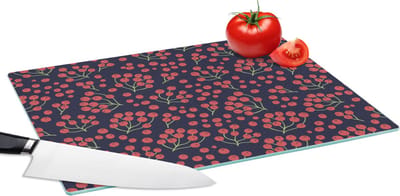 Glazen Snijplank - 39x28 - Patronen - Bessen - Rood - Snijplanken Glas