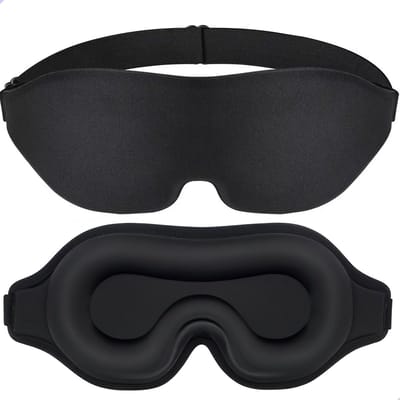 CRVFTED ULTRA 3D Slaapmasker - Luxe 3D Oogmasker - Zijden Slaapmaskers - Blindoek - Traagschuim - 100% Verduisterend - Voor Mannen en Vrouwen - Wimpervrij - Zwart