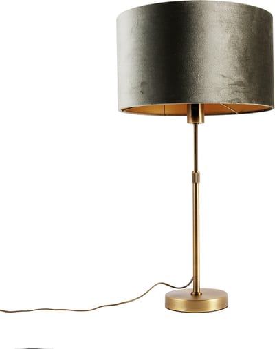 Qazqa antieke uitstraling tafellamp - Parte Shade - brons, rond, max. 60W, geschikt voor led, 68cm, ideaal als hal, keuken, slaapkamer en woonkamer