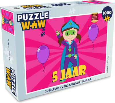 Puzzel Jubileum - Verjaardag - 5 Jaar - Legpuzzel - Puzzel 1000 stukjes volwassenen