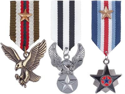3-Delige Militaire Badge-Medaille, 3 Stijlen Legering Medaille Broche Pin, Held Gevecht Medailles Broche, Ster en Adelaar Marine Badge voor Vrouwen Mannen Jas Uniform