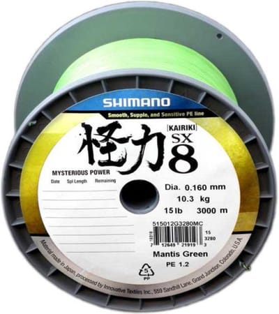 Shimano Fishing Kairiki 8 Gevlochten Vislijn 3000 M Geel 0.100 mm