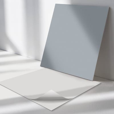 Wallfluent Vinyl Tegels - Kleur Grijs Vinyl Wandtegels - 30 cm x 30 cm - Uniform PVC Tegels - Verpakking van 9 stuks - Vierkant PVC Tegels - Patroon Plaktegels - Wand PVC Tegels - Plaktegels Keuken en Badkamer