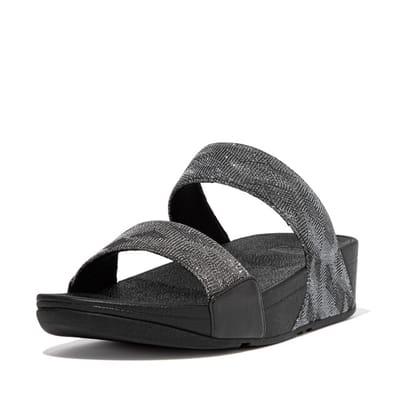 FitFlop Lulu Slide - Geo Glitz ZWART - Maat 43