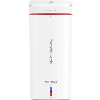 Elektrische Waterkoker Draagbaar 500ML Thermoskan Snel Kokend Reis Buiten Verwarming Isolerende Waterkoker wit
