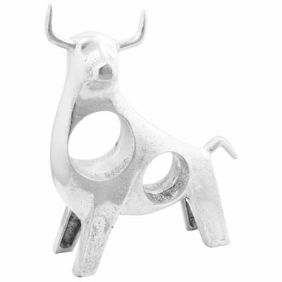 vidaXL - Stierensculptuur - Zilver - 22 - x - 9,5 - x - 34 - cm - Aluminium