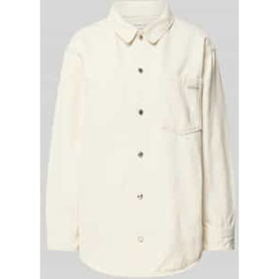 Overhemdblouse Regular fit van katoenmix met linnenanteil