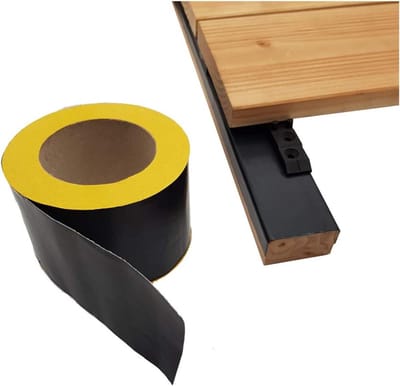 Afplakband Terras - Beschermband Hout - Terras Bouwen - Zelfklevend Ontkoppelingsband - 5 Rollen 75mm - Zwart