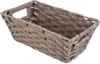 Whitmor Split Rattique Kleine Plank Tote-Grijs Wassen