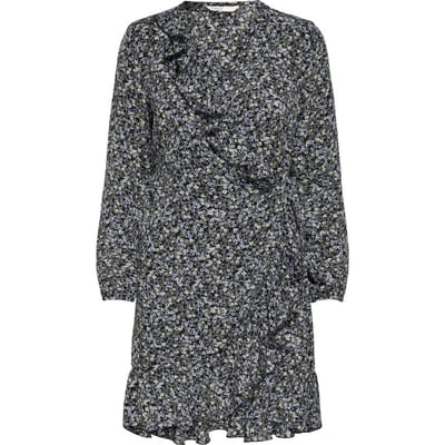 ONLY  - Maat 34 - ONLCARLY LS WRAP SHORT DRESS NOOS WVN Dames Jurk