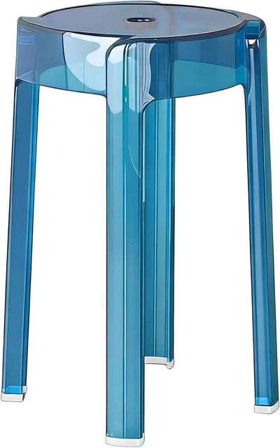 Douchekruk Acryl - Badkamer Stoel - Veilig Baden - Antislip Waterdicht - 46 cm Zithoogte - Transparant Blauw