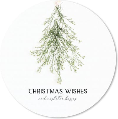 Muismat rond 20x20 cm - Mousepad Winter - Boom - Mistletoe - Ronde muismatten - Kerst - Cadeau - Kerstcadeau voor mannen en voor vrouwen