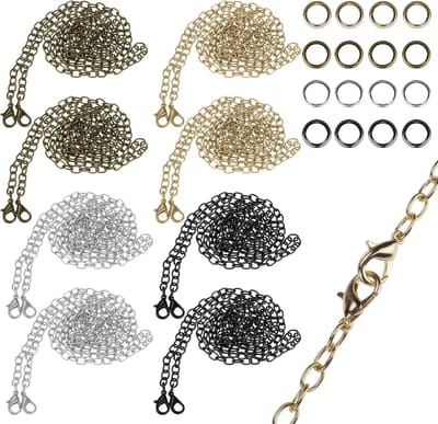 8 Stuks Tas Kettingen - Schouderband Handtas Ketting - Tas Decoratie - Met Karabijnsluitingen - 120 cm - 4 Kleuren