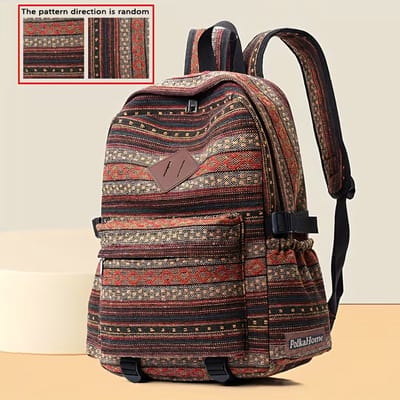 PolkaHome® Vintage Rugzak – Grote Capaciteit Reisrugzak – Meerdere Vakken Backpack – Verstelbare Schouderbanden – Casual & Travel Tas