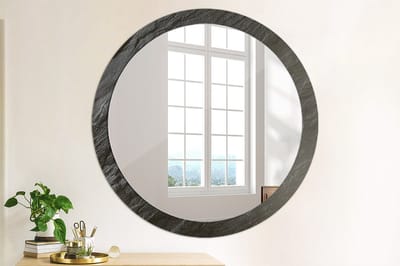 Coloray Bedrukte Spiegel - Zwarte steen Spiegel Met Bedrukte Lijst - 100 cm - Zwart Bedrukte Spiegel - Spiegel Met Bedrukte Lijst - Spiegel Met Decoratie - Spiegel Lijst Met Print