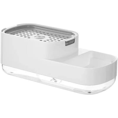 Vloeibare zeepdispenser Keukensponsborstel Opbergdoos Handmatige zeepdispenser voor keuken wit