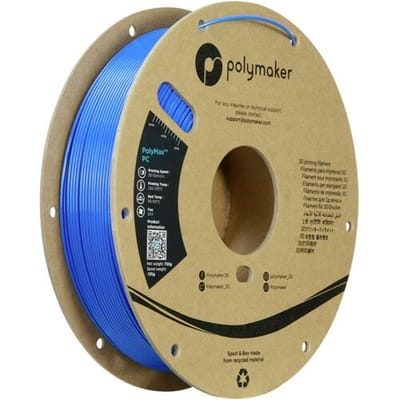 Polymaker PC02011 Filament PC (polycarbonaat) Slagvast, Hittebestendig 1.75 mm 750 g Blauw PolyMax™ 1 stuk(s)