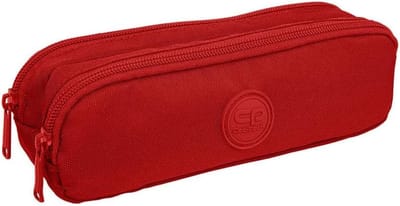 Ruim Pennen- en Etui met Twee Vakken in Levendig Rood