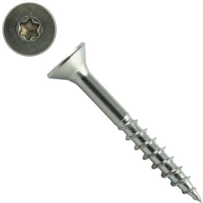 Houtbouwschroeven Roestvrij Staal - Spaanplaatschroeven Torx A2 - Houtconstructies Maken - Gedeeltelijk Schroefdraad - 5x50 mm - Zilverkleurig