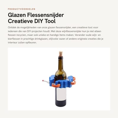 Dailygoods- Flessensnijder Duurzaam - Wijnfles Cutter - DIY Gereedschap - Creatieve Tool - Robuuste Stalen Houder - Voor Drinkglazen en Vazen - Fles Cutter