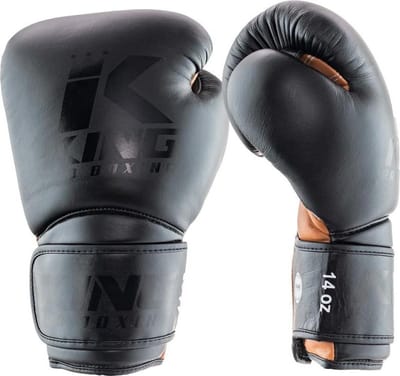 King Pro Boxing Bokshandschoenen - Star 3 - Echt leer - Zwart / Bruin 16 oz